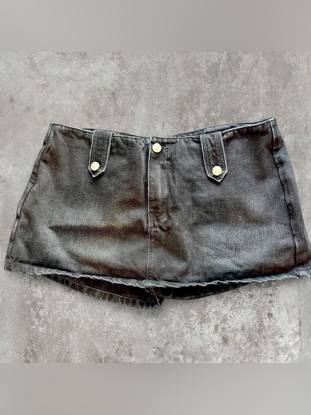 Y2K Black Grey Denim Mini Skort- US 8